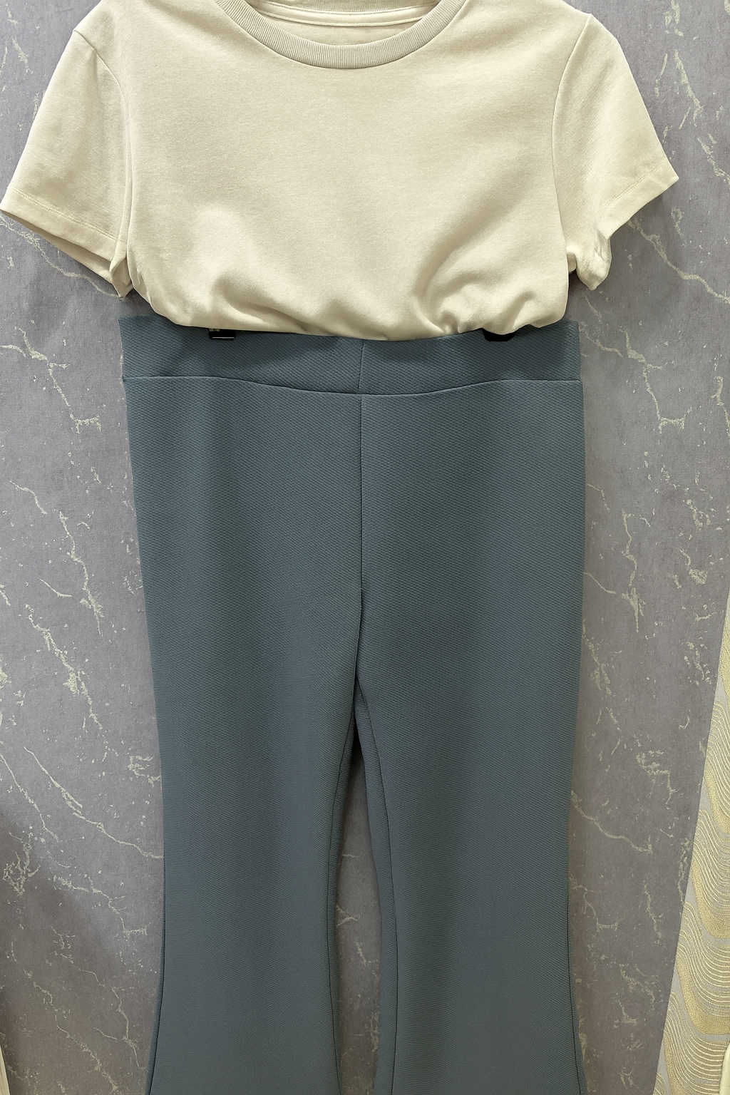 Anti-Wrinkle Greyish Blue Bell Bottoms