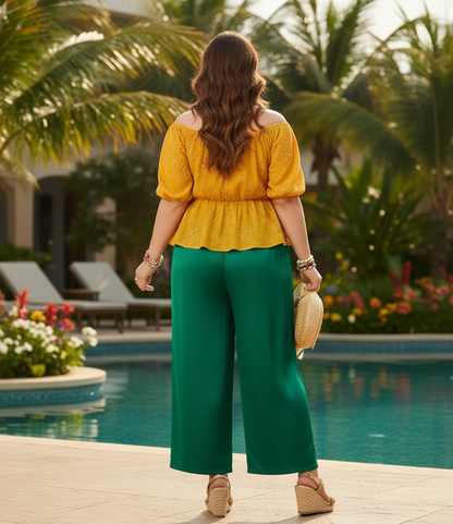 Yellow Peplum Top