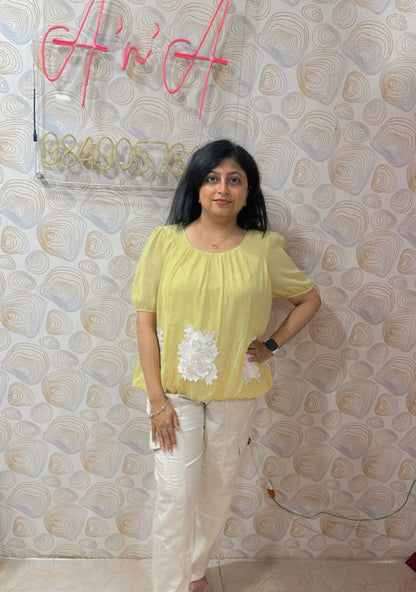 Yellow party-wear Top