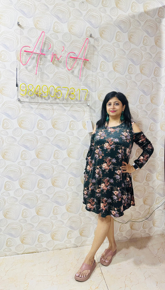 Party Wear Printed Short Dress