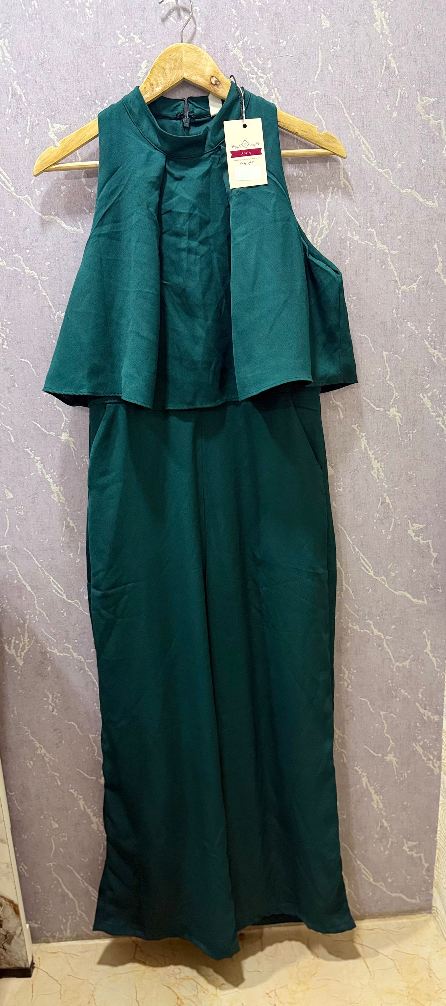 Green Party-Wear Jumpsuit