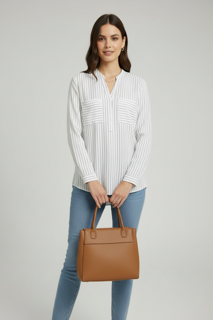 White Vertical Stripes Shirt