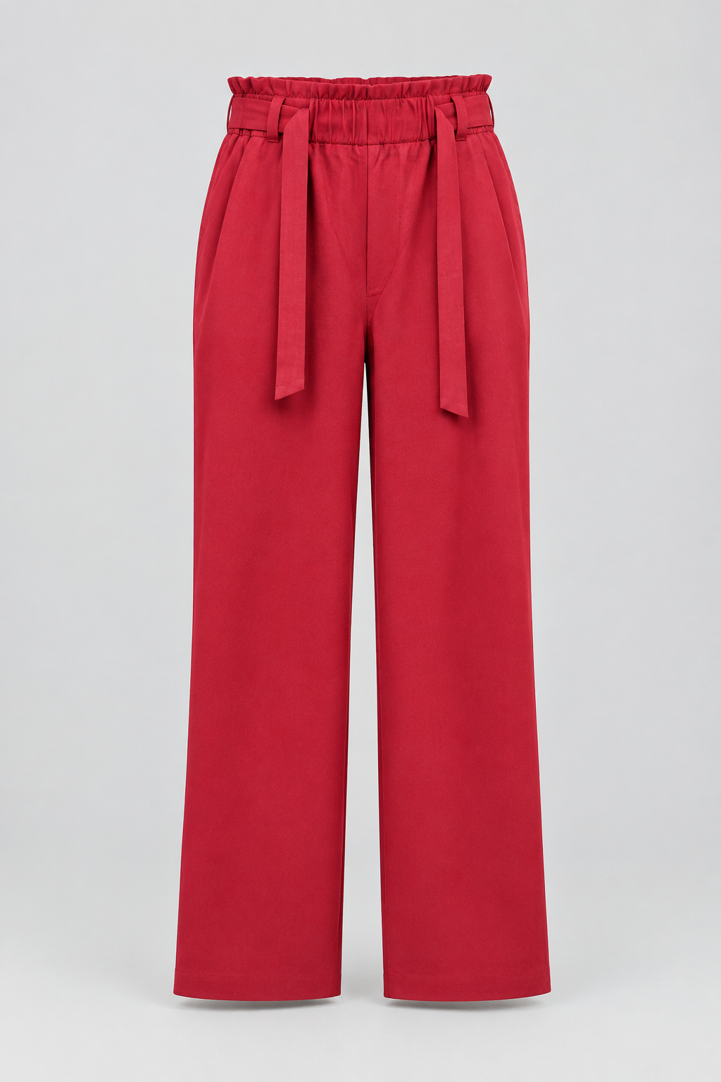 Red Cotton Lycra Pants