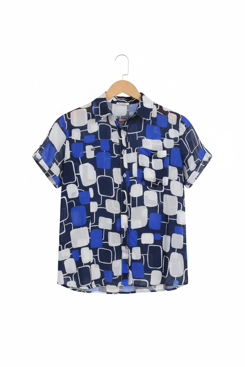 Blue Printed Shirt