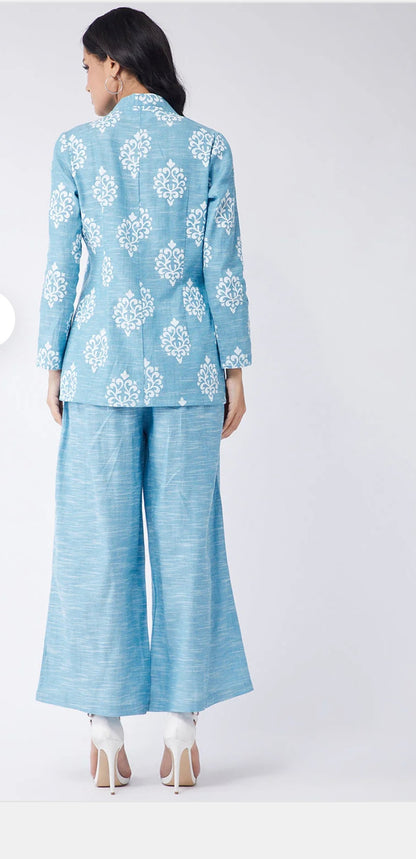 Blue Blazer with Pants Set