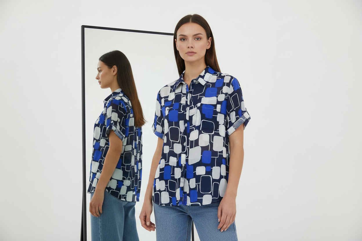 Blue Printed Shirt