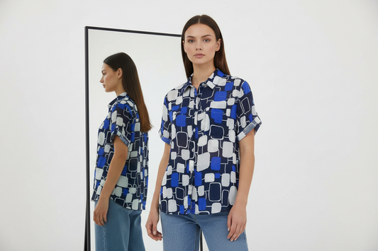 Blue Printed Shirt
