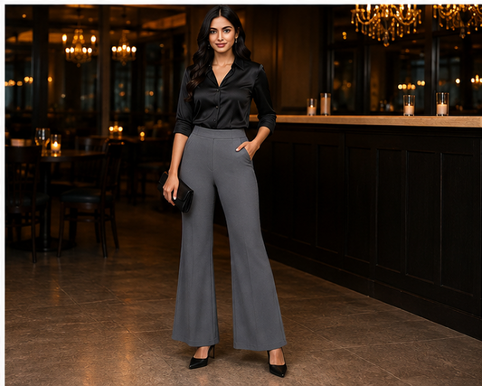 Élan Luxe Bell Bottoms - Grey