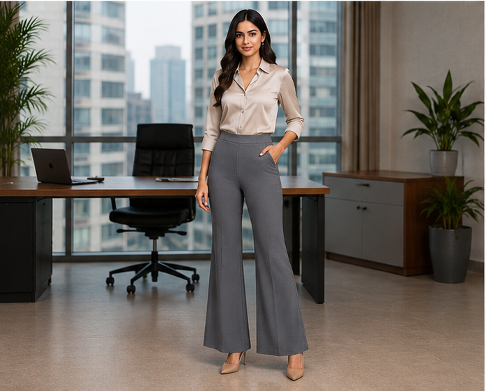 Élan Luxe Bell Bottoms - Grey