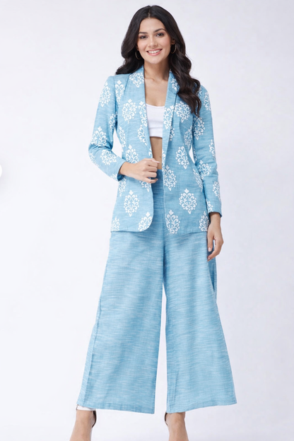 Blue Blazer with Pants Set
