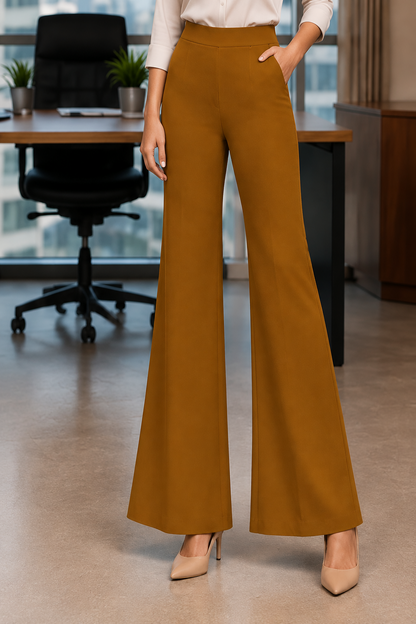 Élan Luxe Bell Bottoms - Mustard