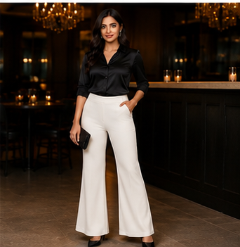 Élan Luxe Bell Bottoms - White