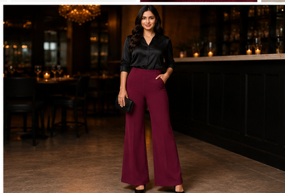 Élan Luxe Bell Bottoms - Wine