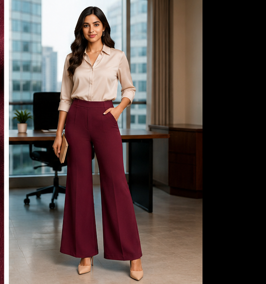 Élan Luxe Bell Bottoms - Wine
