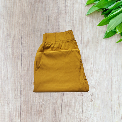 Mustard Cotton Lycra Pants