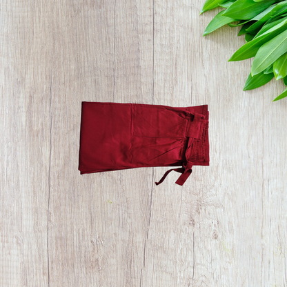 Red Cotton Lycra Pants